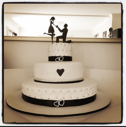 Tiered engagement cake from Cake Walk 72's cake collection